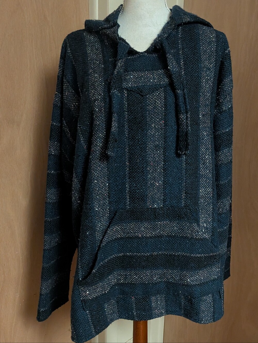 Earthbound Trading Co. Boho Hooded Pullover Textured Woven Sweater XL